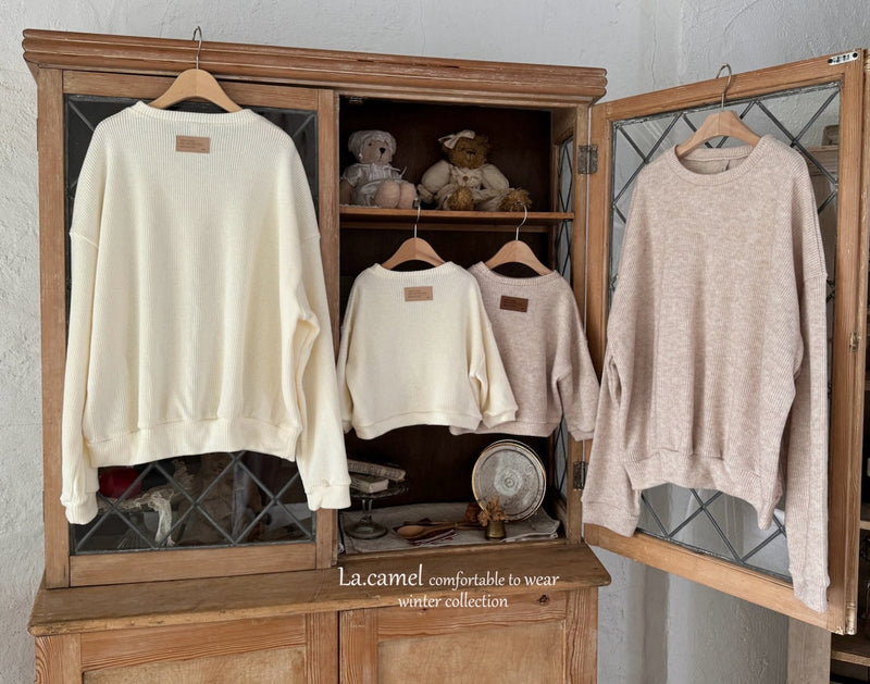 la camel  / label knit mtm【for kids 】