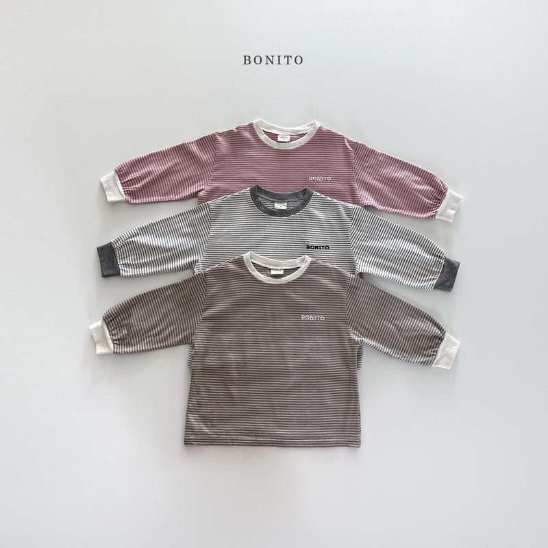 bonito / stripe rib t【for kids&Jr.】