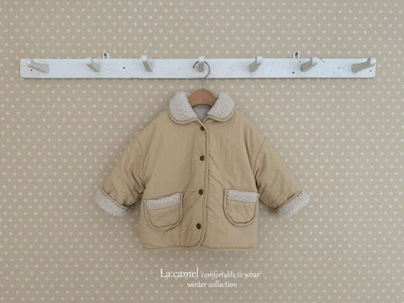 la camel  / reversible bubble padding jacket