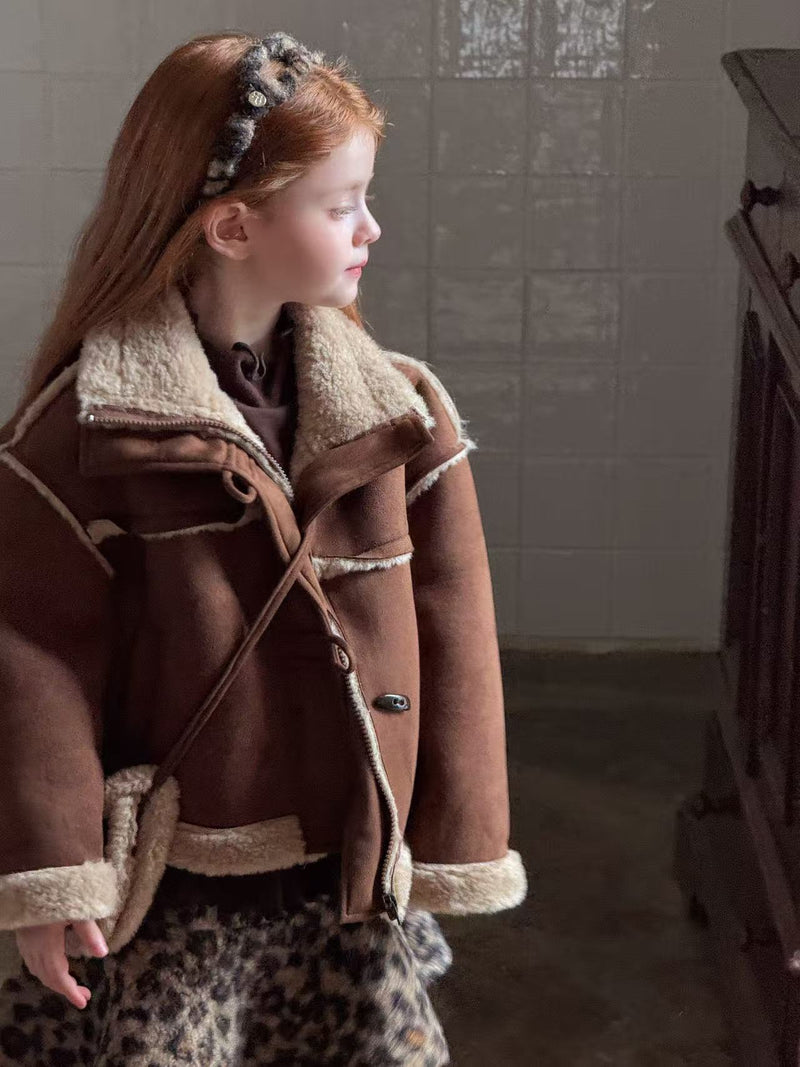 otaly / high neck mouton coat 【for kids , jr】