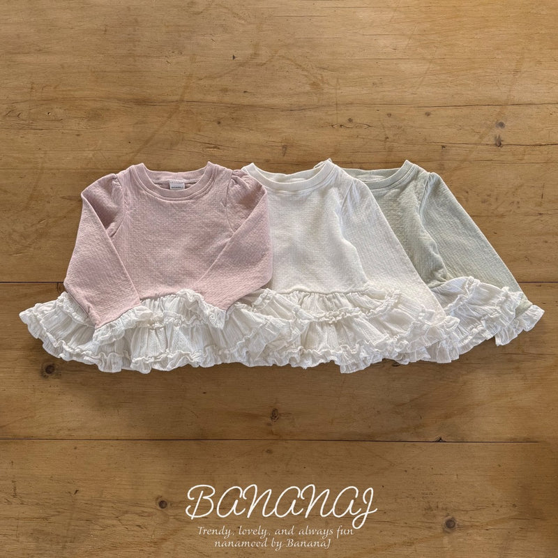 bananaj / lopple frill tee 【for kids & jr.】