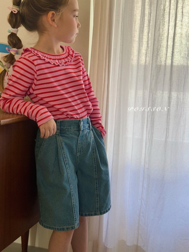 poisson / border frill tee【for  kids &Jr.】