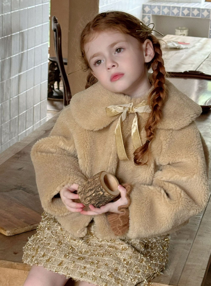 otaly / fur ribbon coat【for kids , jr】1359