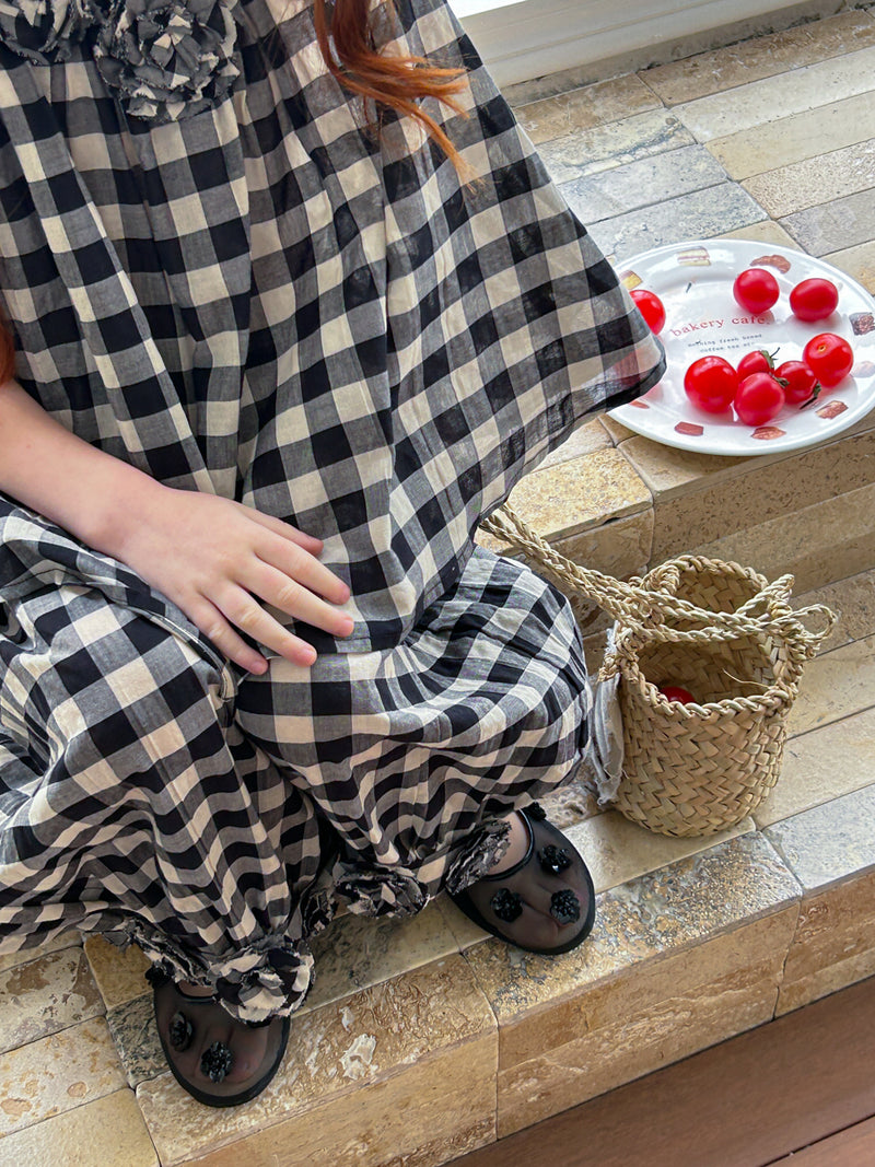 rose gingham check setup 【for kids&Jr.】