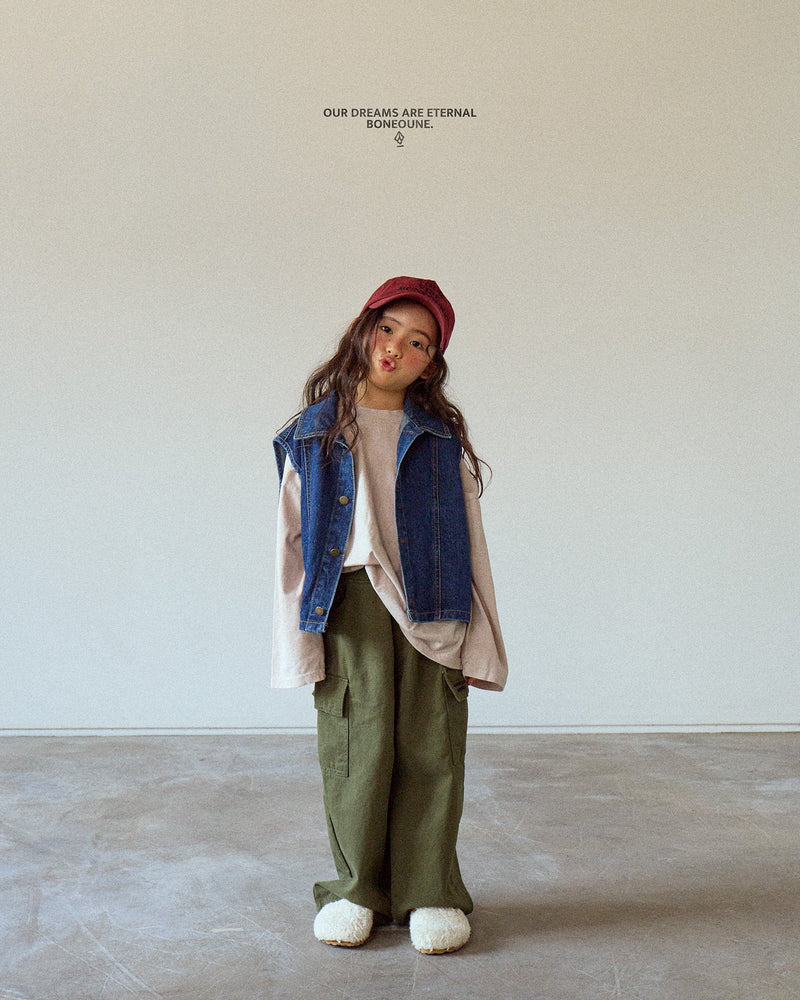 boneoune / haiten denim vest【for kids, Jr. 】