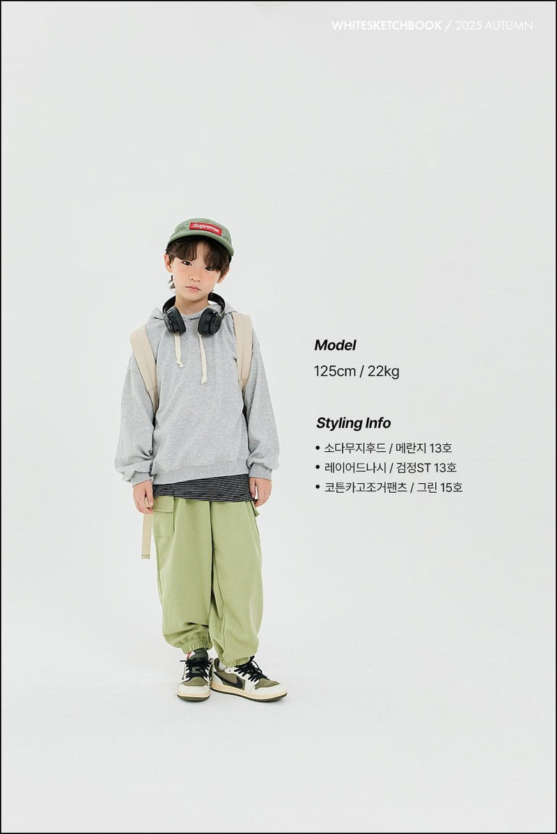 『8/31まで特別価格』white sketch book / soda muji hood mtm【for kids&Jr.】