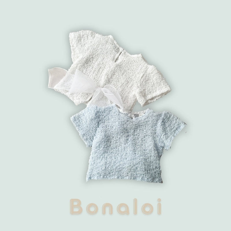 bonaloi / bubble ribbon blouse 25ss【for kids&Jr.】