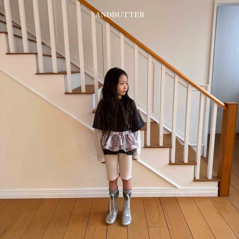 andbutter / check cancan skirt【for kids】