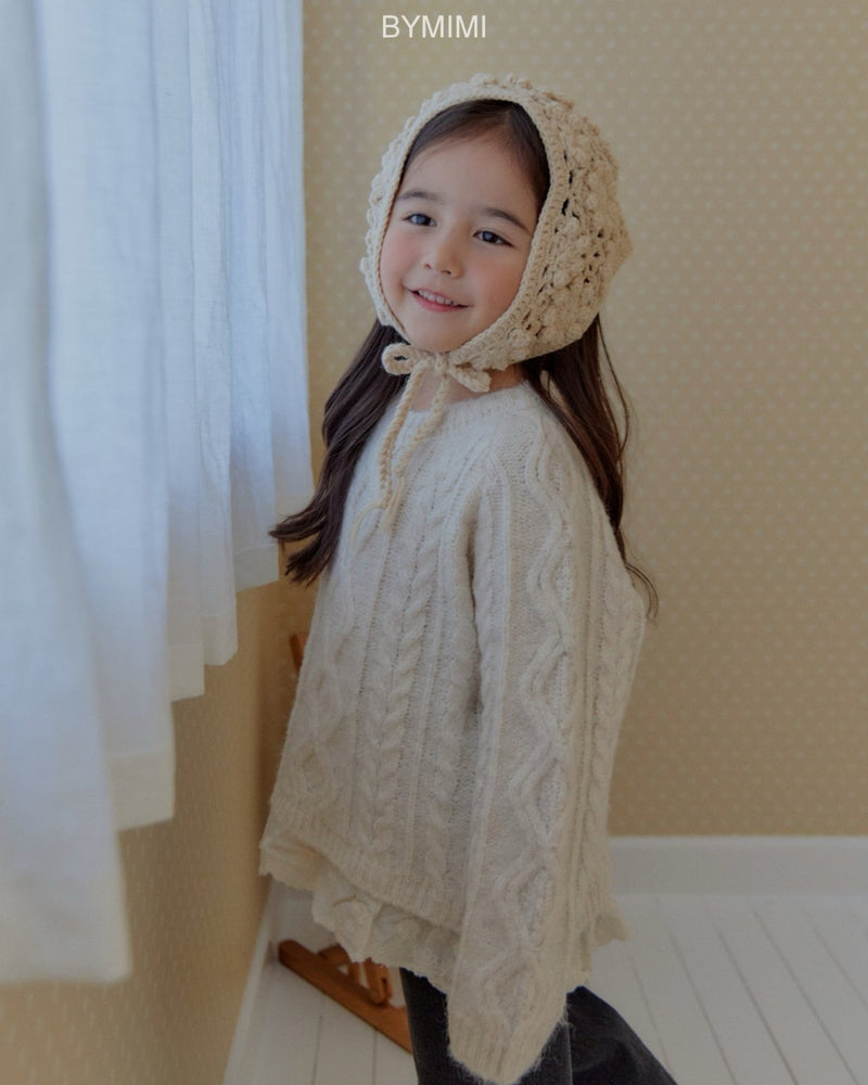 by mimi  / frill knit tee【for kids , jr】