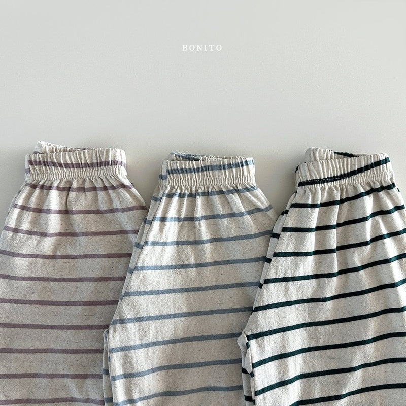 bonito / stripe linen jogger pants