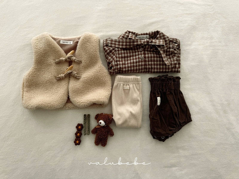 valubebe / check ribbon blouse【for baby, kids 】