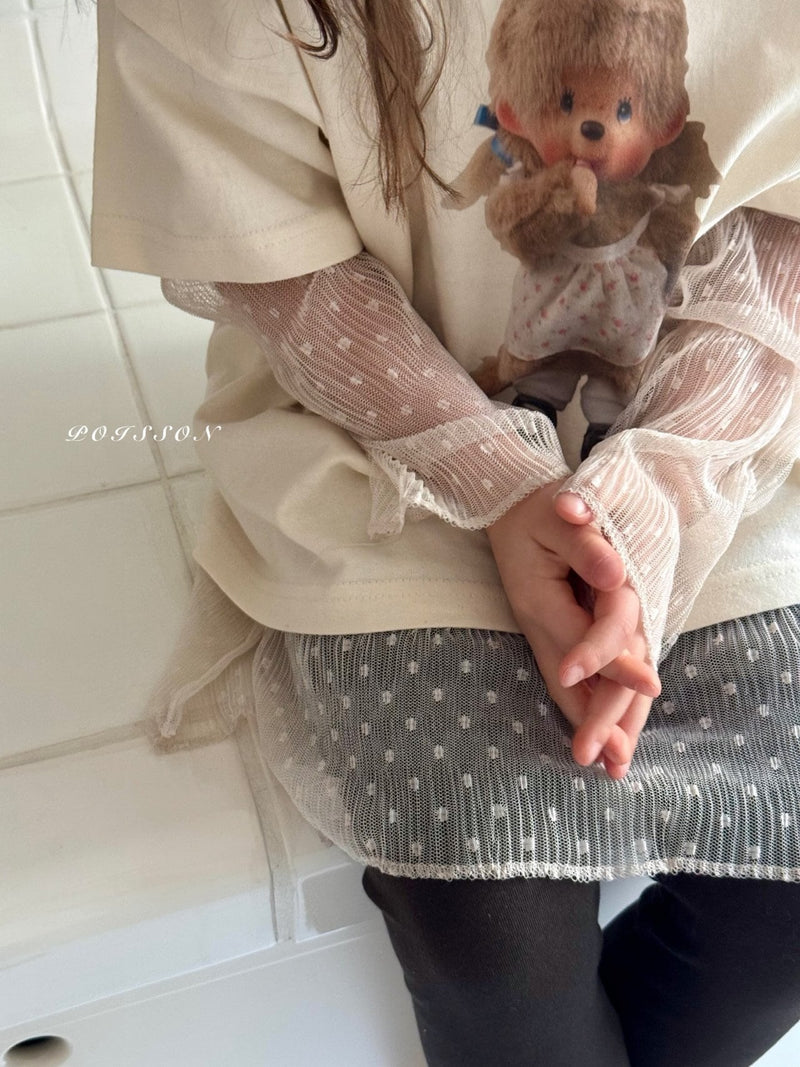 poisson / dot lace long tee【for  kids &Jr.】