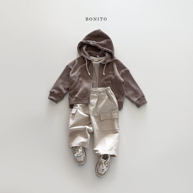 bonito / waffle hood zip up 【for kids&Jr.】