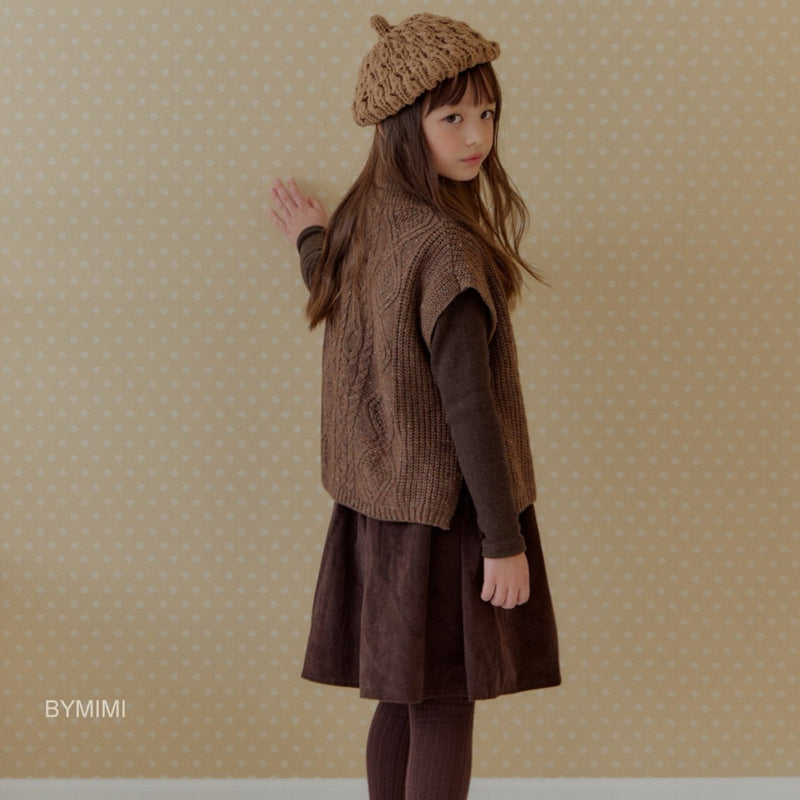 by mimi  / loose knit vest【for kids , jr】