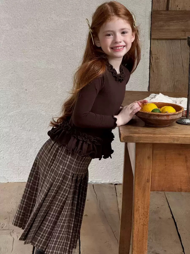 otaly /  check pleats skirt【for kids , jr】(no.5709)