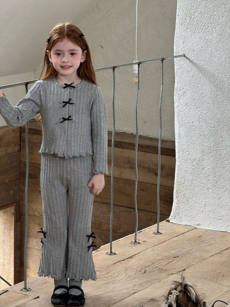 otaly / ribbon cardigan pants set【for kids , jr】(no.5699)