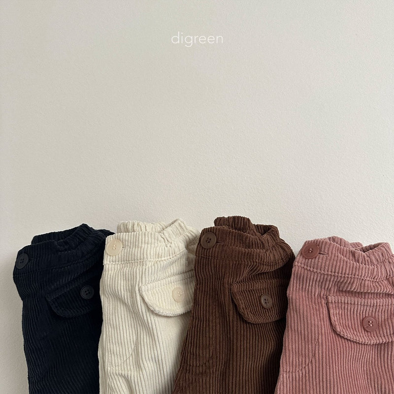 digreen / button corduroy pants