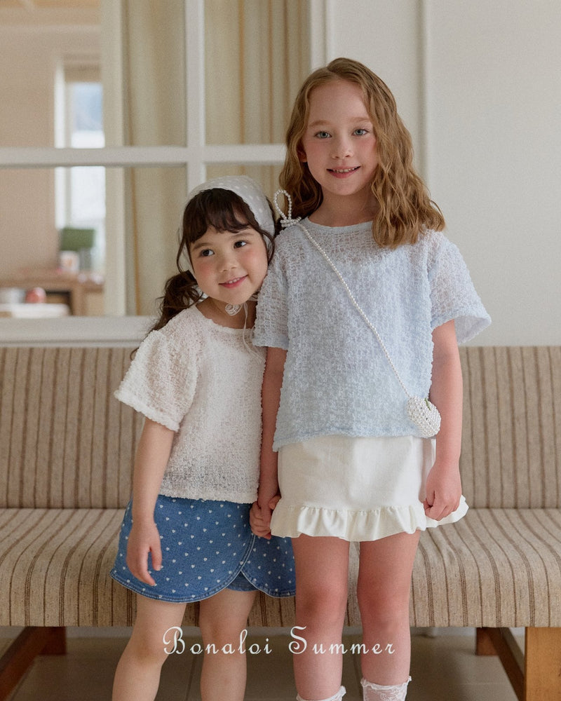 bonaloi / bubble ribbon blouse 25ss【for kids&Jr.】