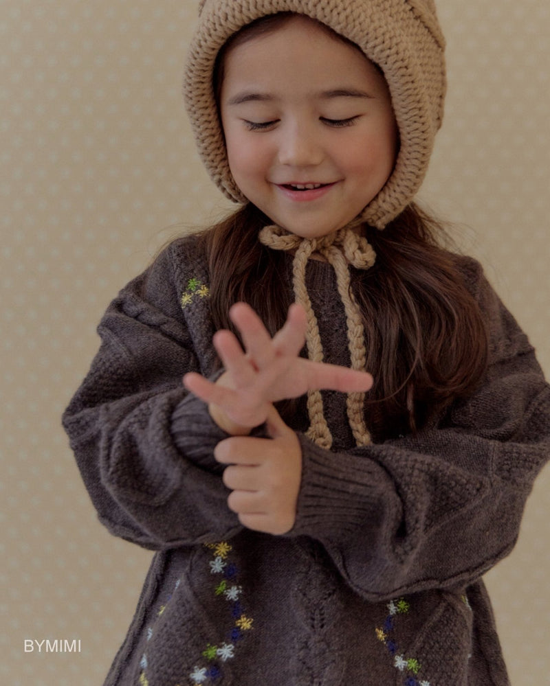 by mimi  / mini embroidery knit mtm【for kids , jr】