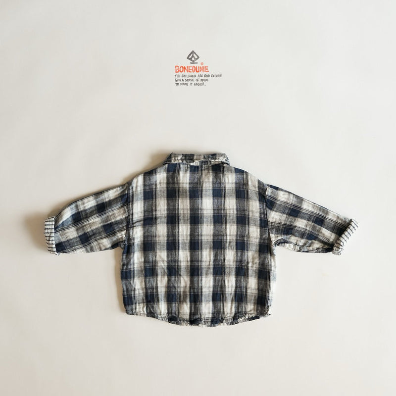 boneoune / double check shirt【for kids, Jr. 】