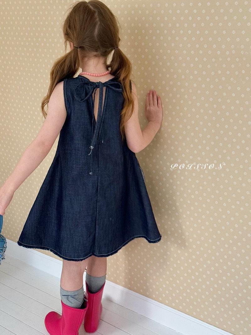 poisson / romy denim onepiece【for  kids &Jr.】