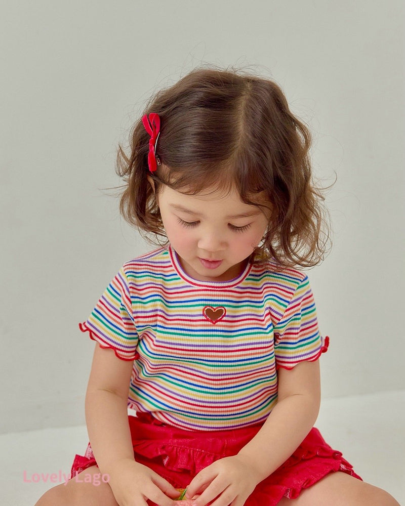 lago / heart rainbow t【for kids&Jr.】