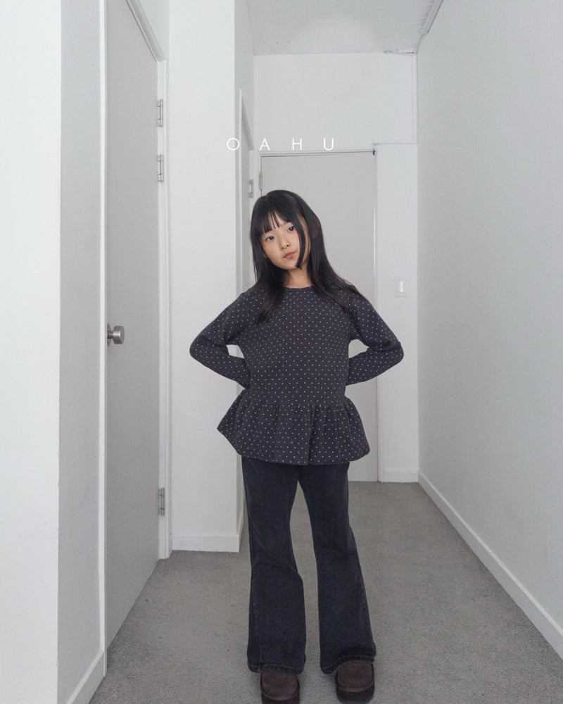 oahu / dot frill t【for kids, Jr. 】