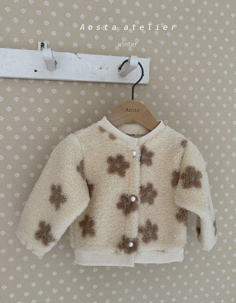 aosta / camellia fur cardigan