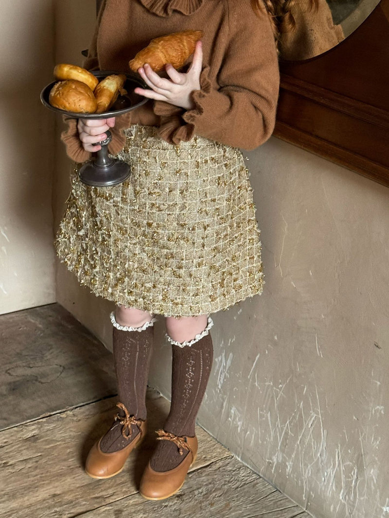 otaly / gold tweed skirt【for kids , jr】