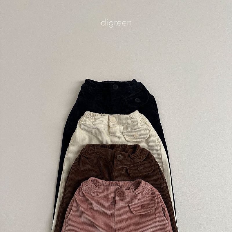 digreen / button corduroy pants