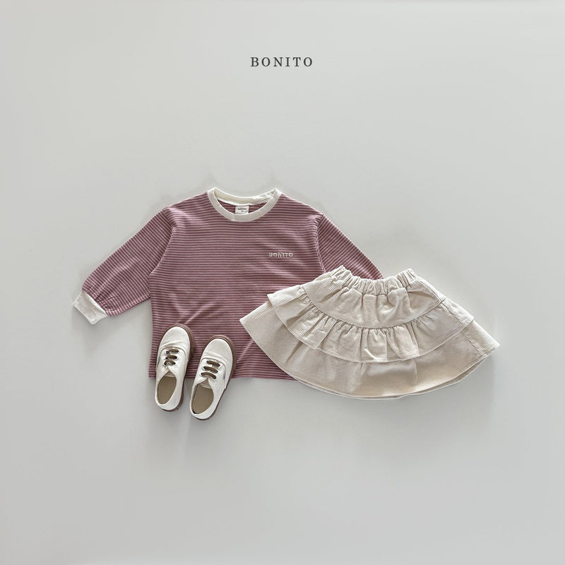 bonito / stripe rib t【for kids&Jr.】
