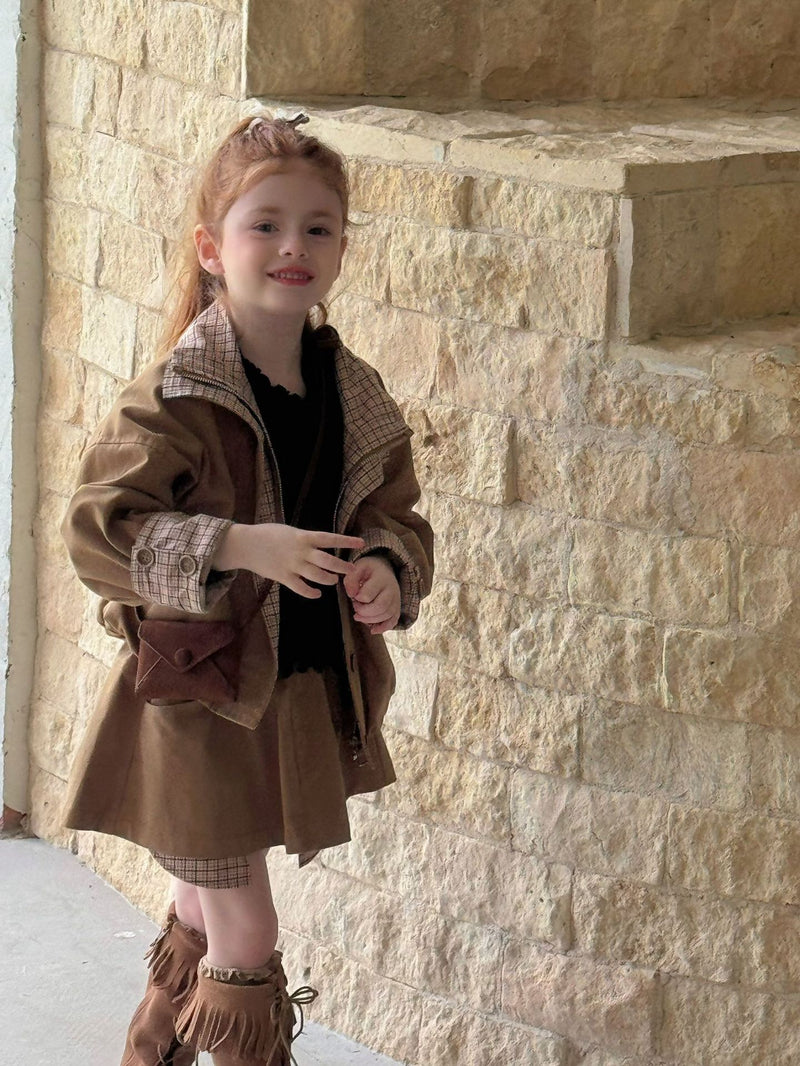 otaly / cafe check skirt【for kids , jr】(no.5671)