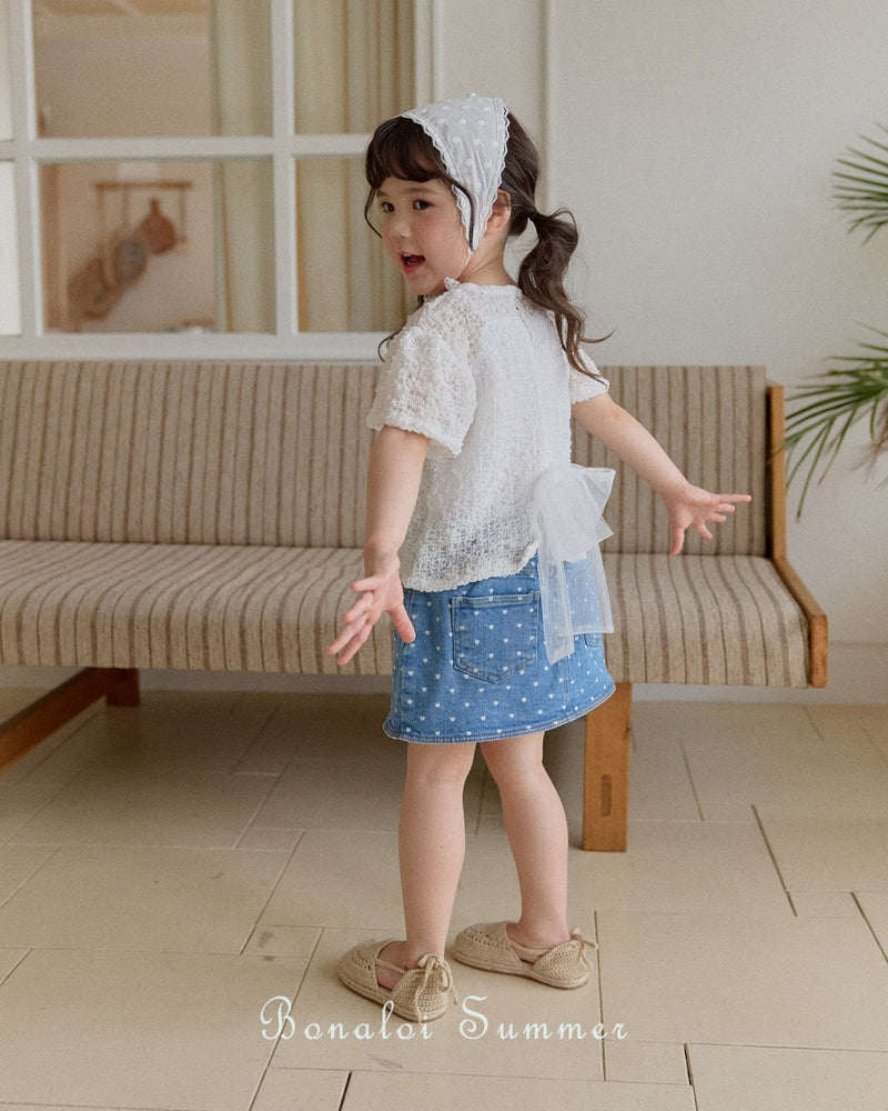 bonaloi / bubble ribbon blouse 25ss【for kids&Jr.】