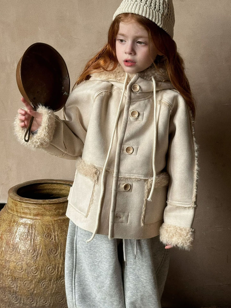 otaly / hood mouton coat【for kids , jr】