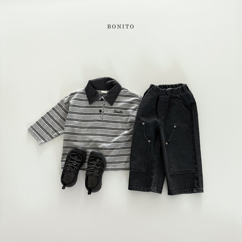 bonito / stripe collar t【for kids&Jr.】