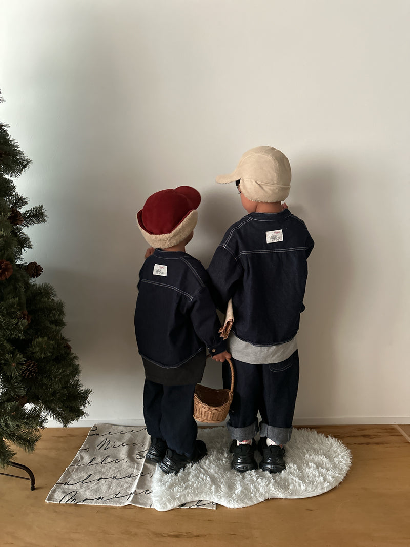 【一部即納 100/120size】indigo denim set up【for kids & jr.】
