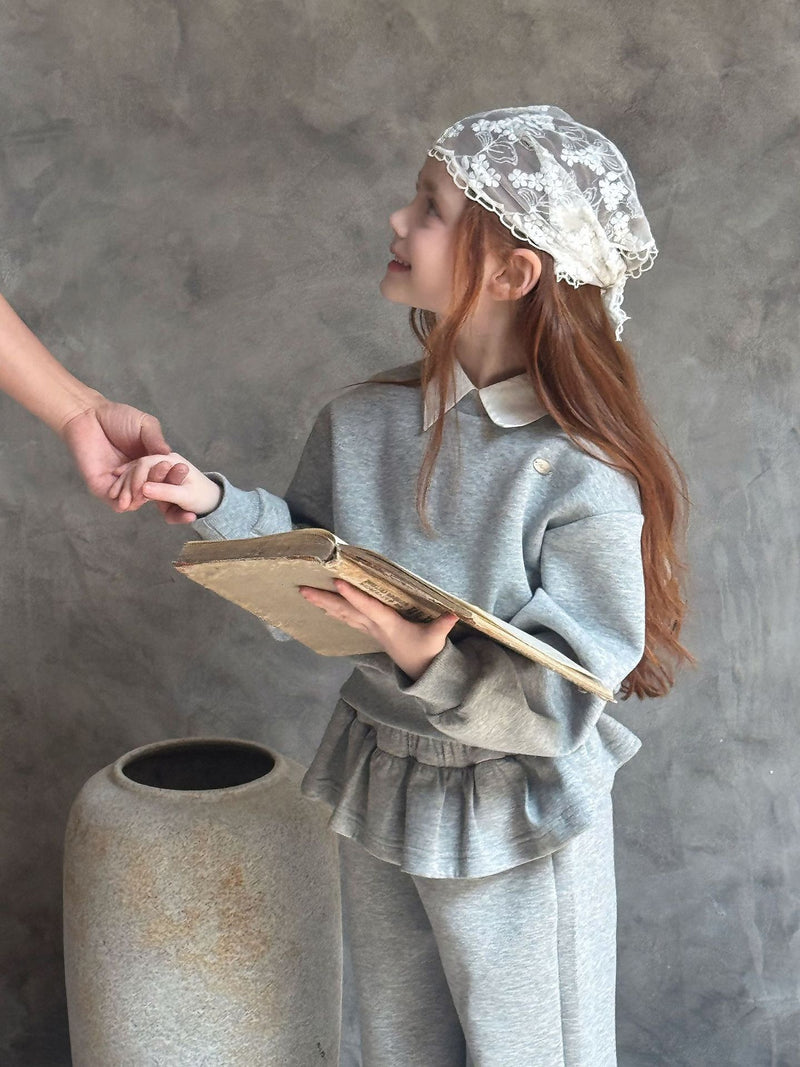 otaly /  collar mtm frill pants set【for kids , jr】(no.5716)