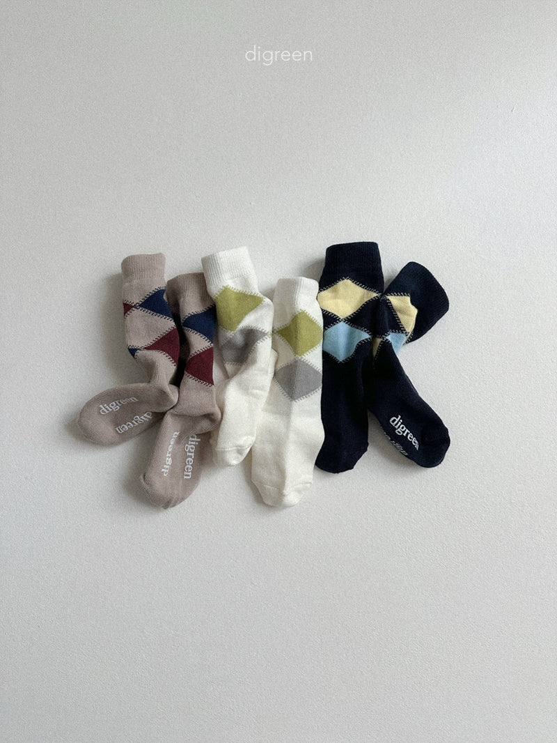 digreen / argyle socks【for kids】