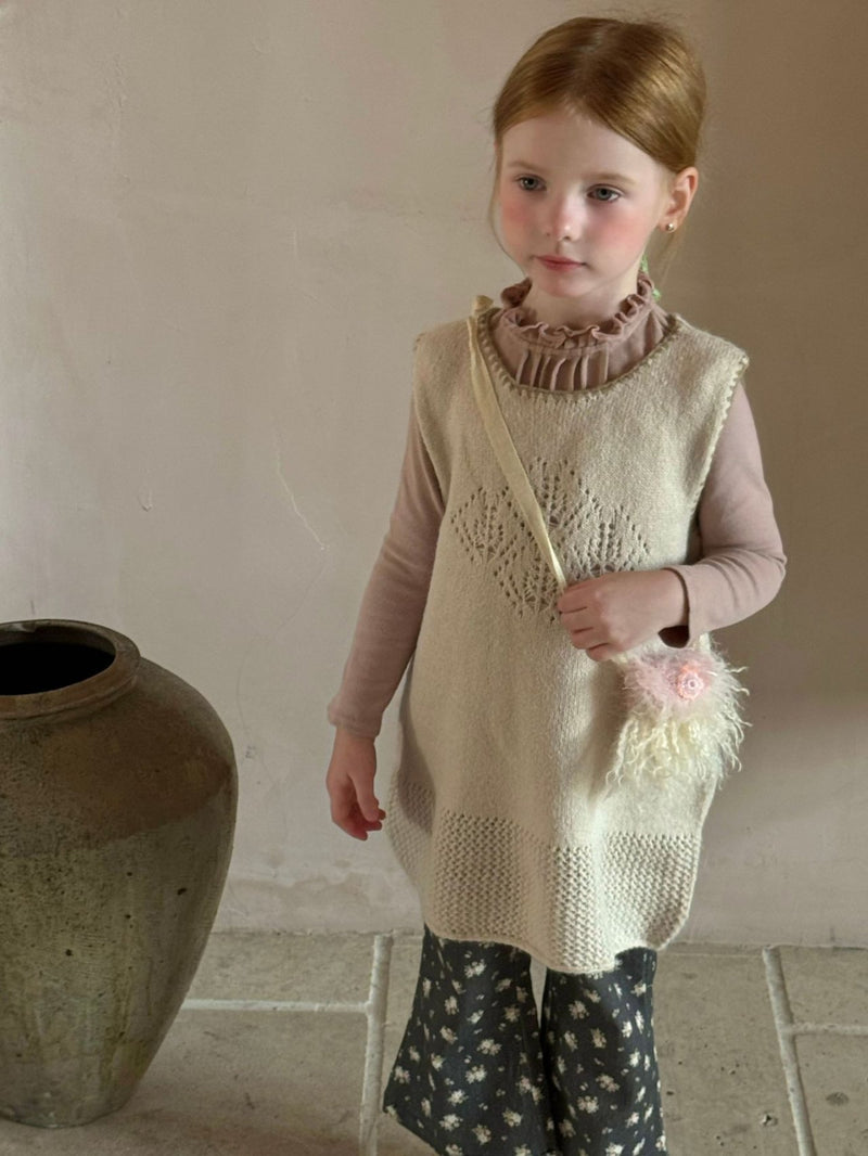 otaly / crocheted sleeveles knit vest【for kids , jr】