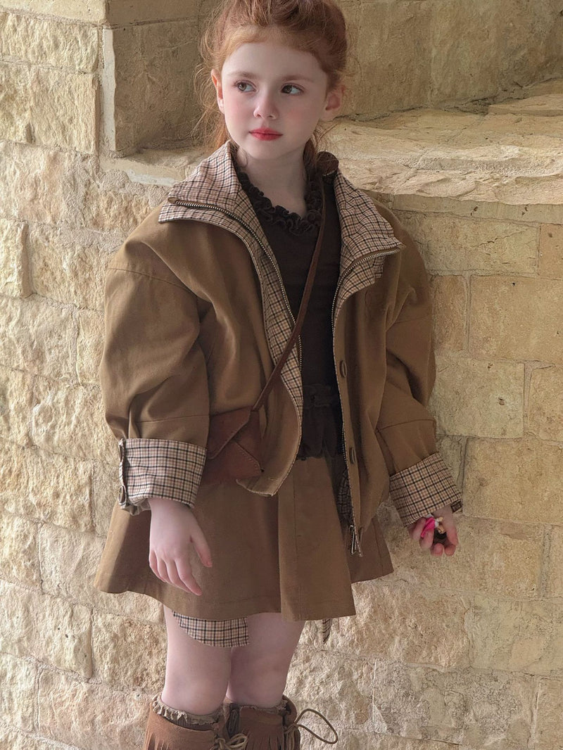 otaly / cafe check skirt【for kids , jr】(no.5671)