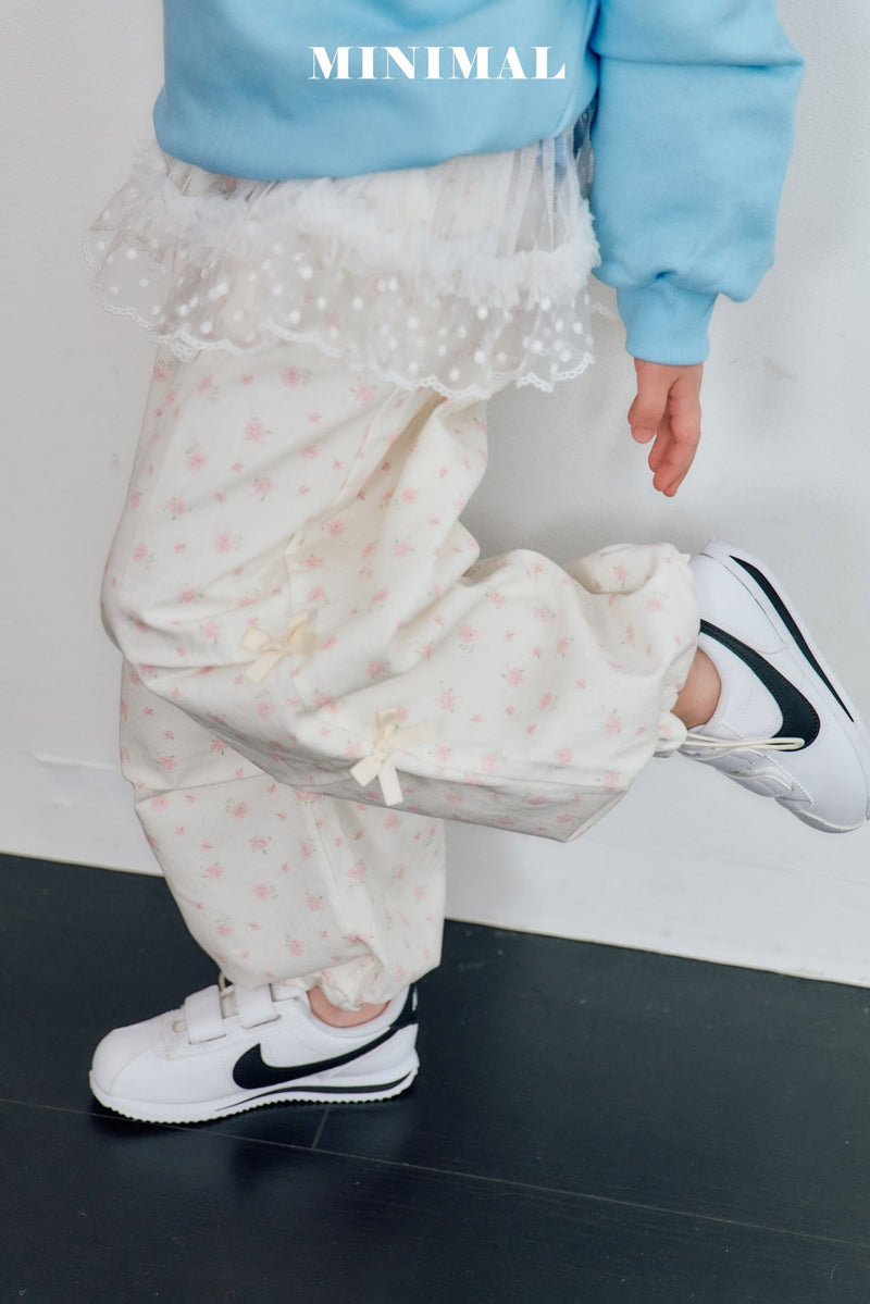 minimal / flower ribbon pintuck pants【for kids &Jr.】