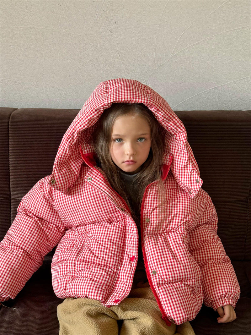 cheng le  / check hood jacket【for kids , jr】