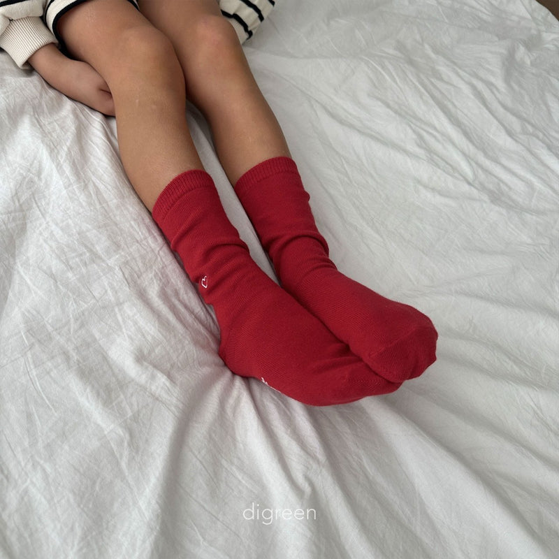 digreen / heart socks【for kids】