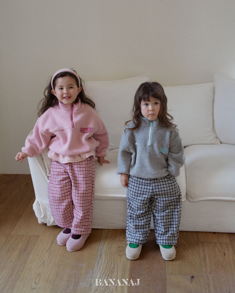 bananaj / cozy check pants【for kids & jr.】