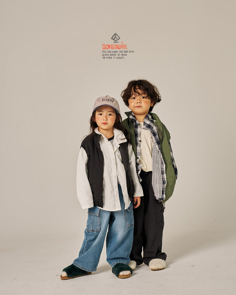 boneoune / double check shirt【for kids, Jr. 】