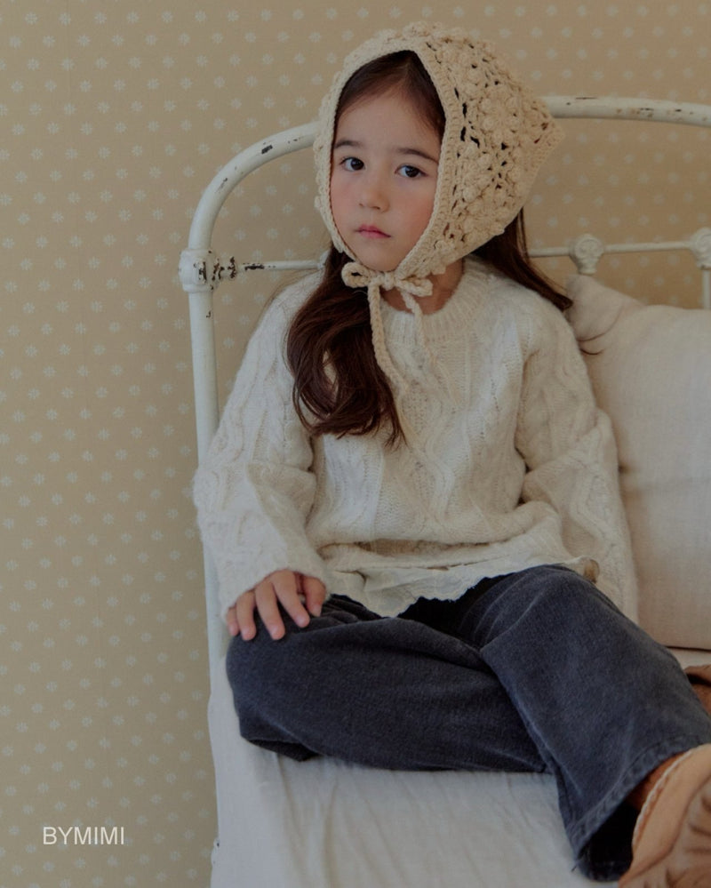 by mimi  / frill knit tee【for kids , jr】