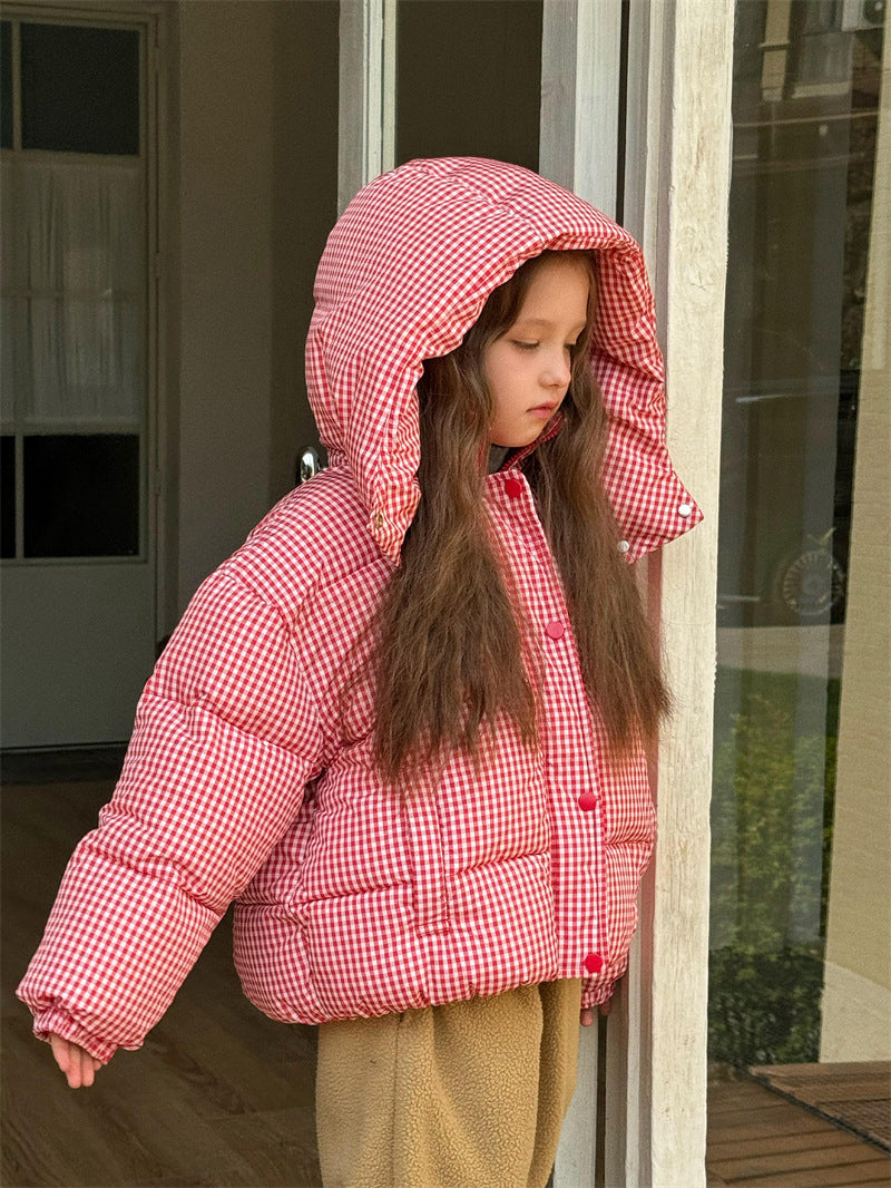 cheng le  / check hood jacket【for kids , jr】