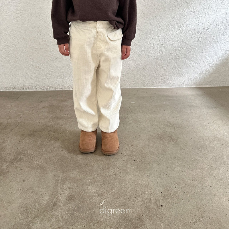 digreen / button corduroy pants