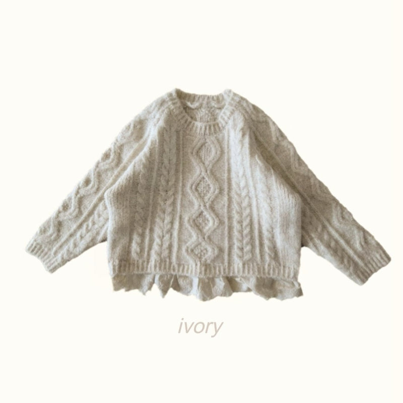 by mimi  / frill knit tee【for kids , jr】