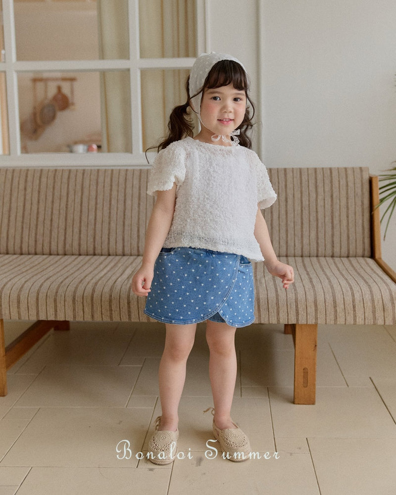 bonaloi / bubble ribbon blouse 25ss【for kids&Jr.】